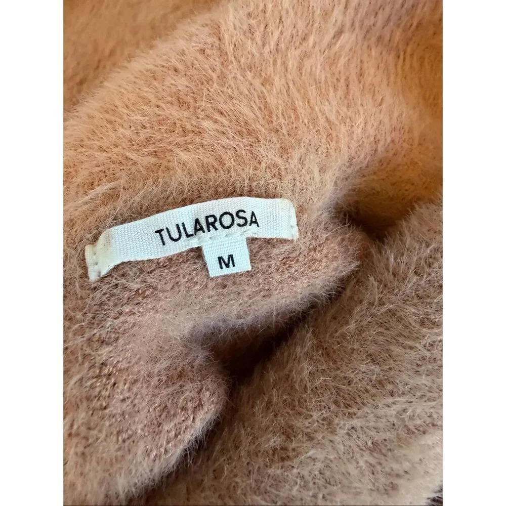 Tularosa Webster Fuzzy Foldover Neck Pullover Sweater in Camel Size M - Picture 10 of 12